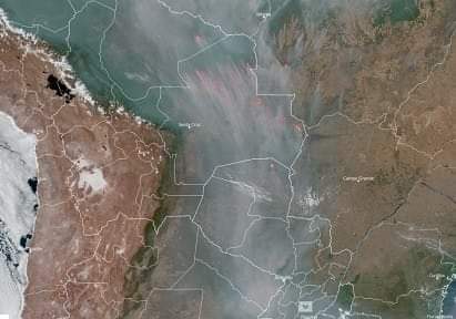 CHACO REPLETO DE HUMO POR LOS INCENDIOS DE LA SELVA AMAZÓNICA Y BOLIVIANA: ADVERTENCIA VIOLETA Y MAS CALOR.