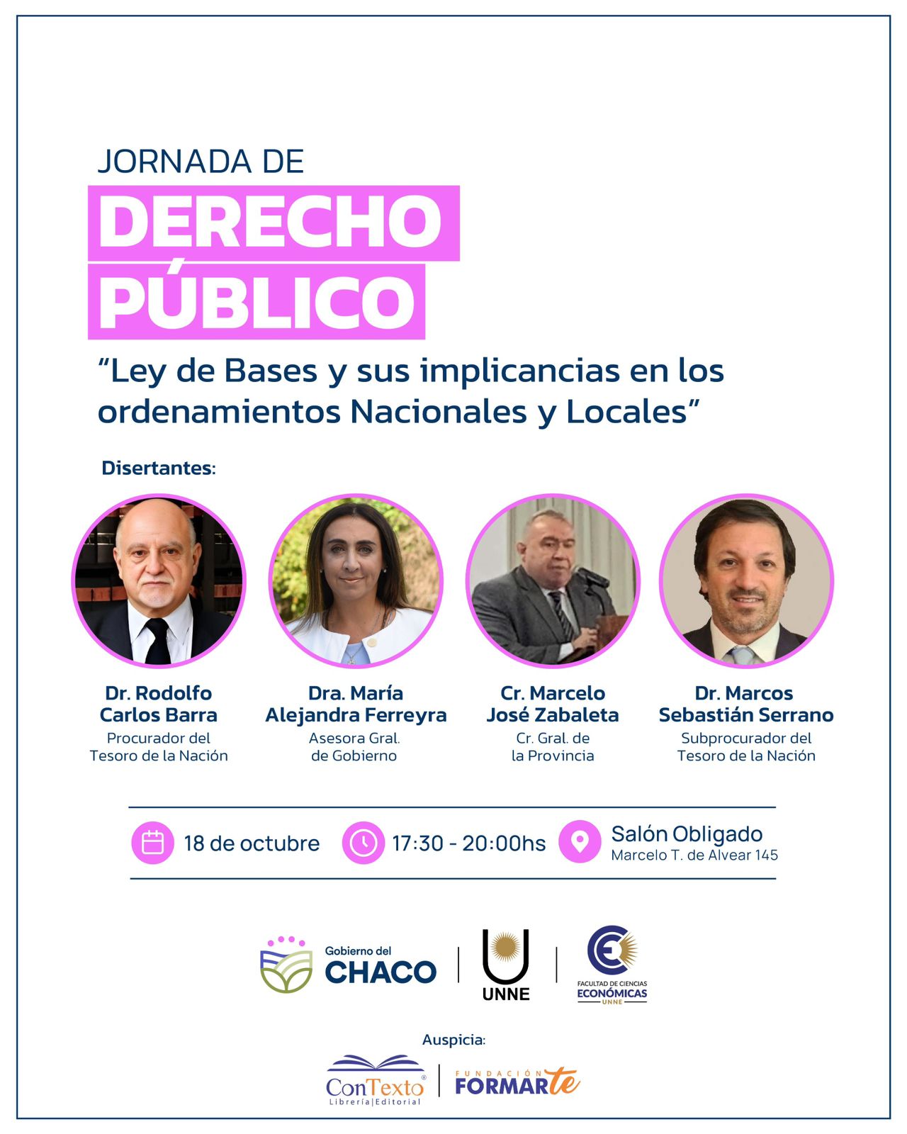 EL GOBIERNO INVITA A LA COMUNIDAD A PARTICIPAR DE LA JORNADA DE DERECHO PÚBLICO.  