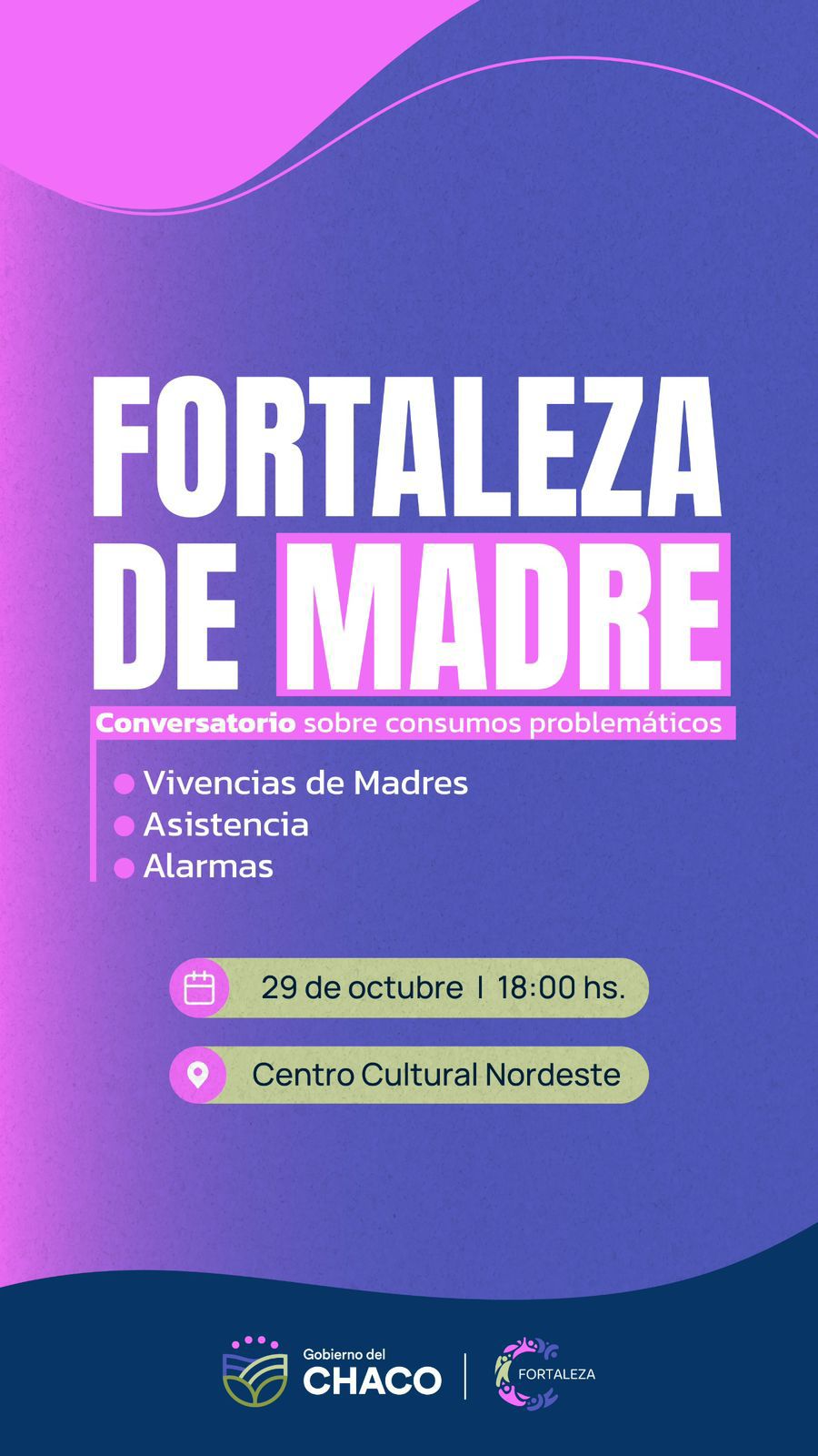 HOY: CONVERSATORIO “FORTALEZA DE MADRE: ACOMPAÑANDO LA ESPERANZA Y LA RESILIENCIA”.