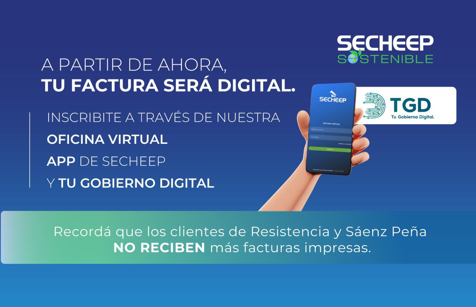 SECHEEP AVANZA CON LA IMPLEMENTACIÓN DE LA FACTURA DIGITAL EN TODA LA PROVINCIA.